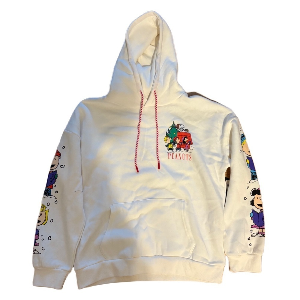 Peanuts Christmas Hoodie NEW Hooded Sweatshirt Medium Snoopy Charlie Brown